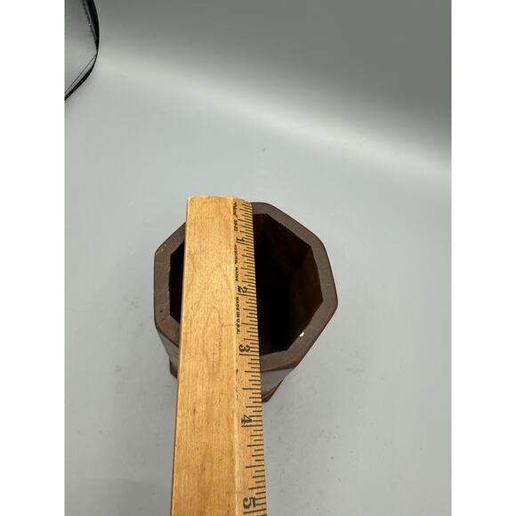 “Vintage Wooden Octagon Pencil Holder Desk Organizer – Hand Painted Folk Art - Picture 8 of 8